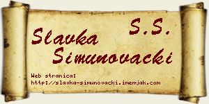 Slavka Šimunovački vizit kartica